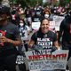 Members of the Washington Wizards and Washington Mystics basketball teams march to the MLK Memorial to support Black Lives Matter and mark the Juneteenth holiday June 19, 2020 in Washington, D.C.